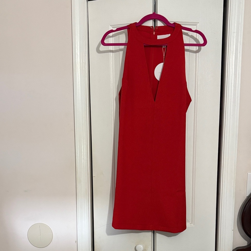 COS Vibrant Red Backless Dress